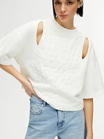 Nocturne Embossed Printed T-Shirt in Ecru at Nordstrom