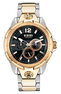 VERSUS Versace Runyon Multifunction Bracelet Watch, 44mm in Two Tone at Nordstrom