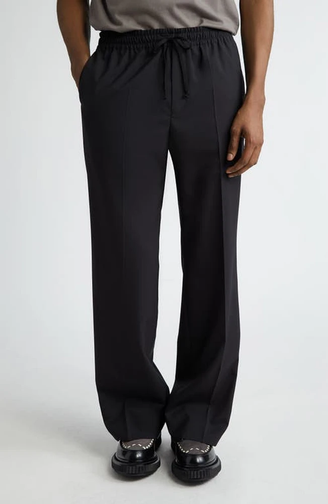 Undercover Wool Blend Drawstring Pants Black at Nordstrom,