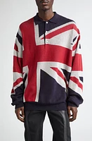 TAKAHIROMIYASHITA TheSoloist. Union Jack Cotton Polo Sweater Tricolor at Nordstrom, Us