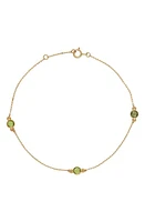 Bony Levy 14K Gold Peridot Station Bracelet in 14K Yellow Gold at Nordstrom, Size 7