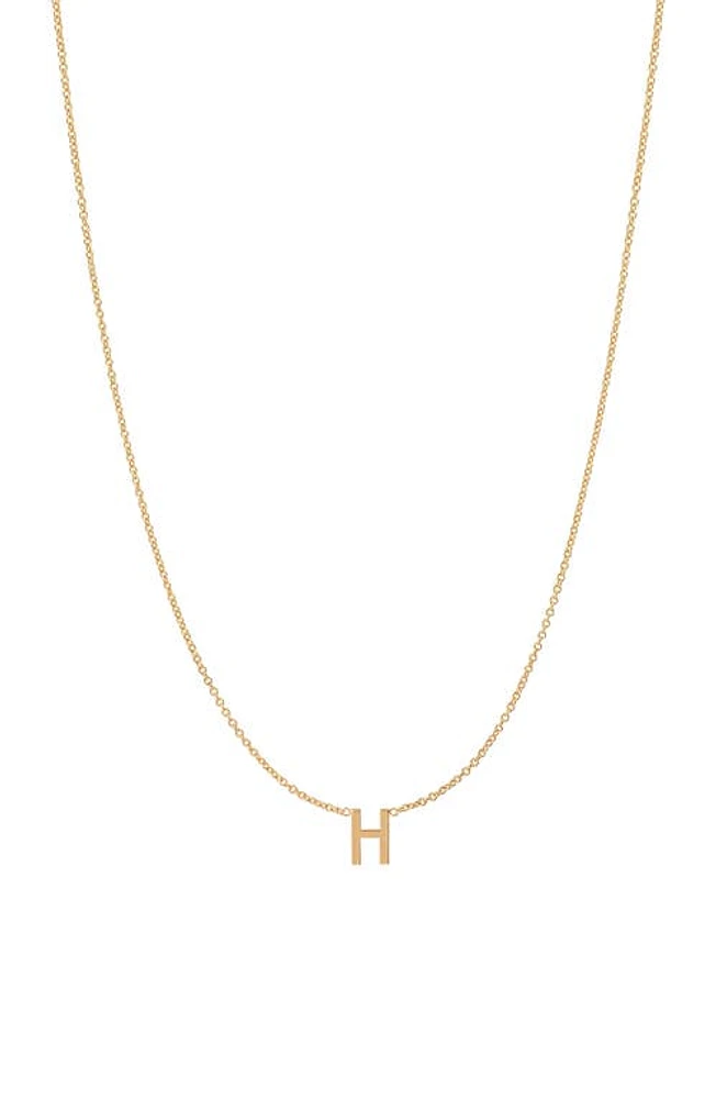 BYCHARI Initial Pendant Necklace in 14K Yellow Gold-H at Nordstrom