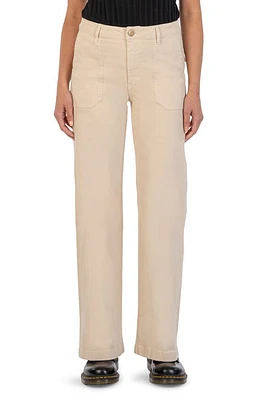 KUT from the Kloth Meg Utility Pocket High Waist Wide Leg Pants Beige at Nordstrom,