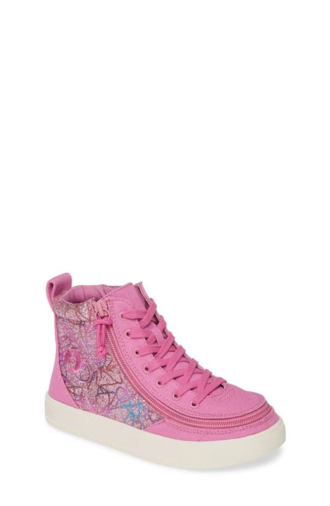 BILLY Footwear Kids' Classic Lace High Top Sneaker Pink Print at Nordstrom