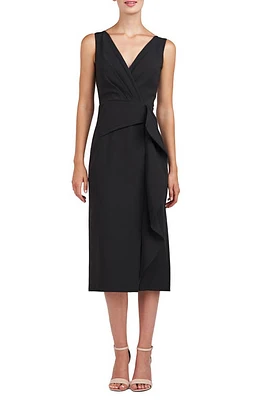 Kay Unger Brynn Ruffle Midi Sheath Dress at Nordstrom,