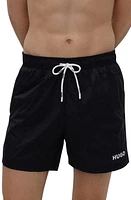 BOSS Haiti Recycled Polyamide Swim Trunks Black at Nordstrom,