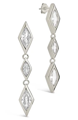 Sterling Forever Lissie Cubic Zirconia Linear Drop Earrings in Silver at Nordstrom