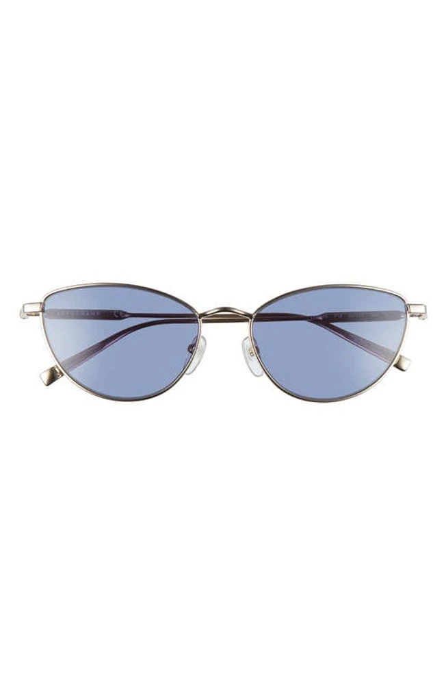 Longchamp 55mm Oval Sunglasses in Gold/Blue at Nordstrom