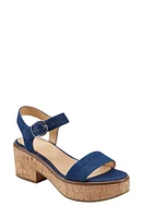 Marc Fisher LTD Quessa Platform Sandal in Dark Blue at Nordstrom, Size 9