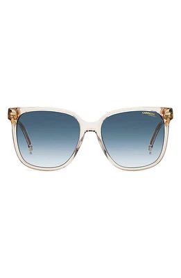 Carrera Eyewear 55mm Rectangular Sunglasses in Beige/Blue Shaded at Nordstrom