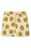 Mon Coeur Kids' Seaqual Lion Print Swim Trunks Natural/Cyber Yellow at Nordstrom,