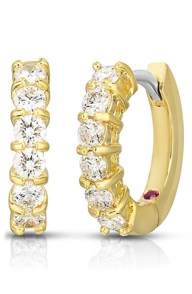 Roberto Coin Perfect Diamond Hoop Earrings in Yellow Gold at Nordstrom