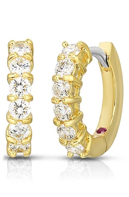 Roberto Coin Perfect Diamond Hoop Earrings in Yellow Gold at Nordstrom