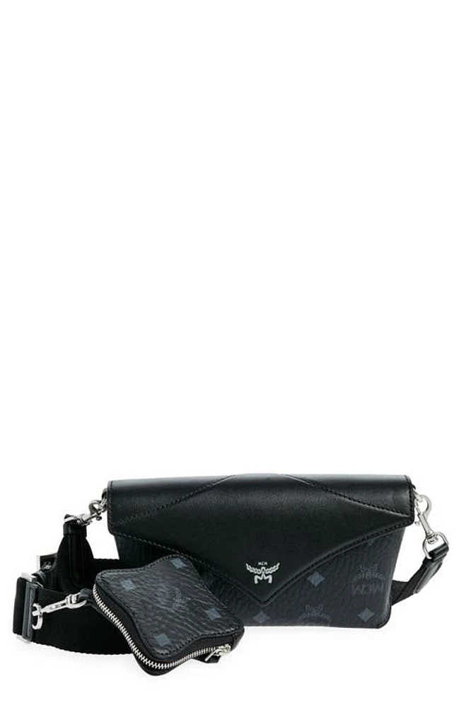 MCM Diamond Visetos Mix Crossbody Bag in Black at Nordstrom