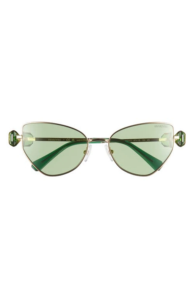 Swarovski 57mm Irregular Butterfly Sunglasses in Dark Green at Nordstrom