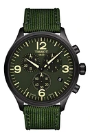 Tissot T-Sport XL Chonograph Nylon Strap Watch, 45mm in Green/Black at Nordstrom