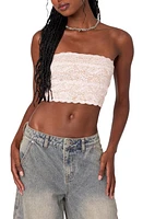 EDIKTED Nadine Lace Crop Tube Top Light-Pink at Nordstrom,