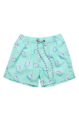 Snapper Rock Kids' Float Your Boat Swim Trunks Blue at Nordstrom,