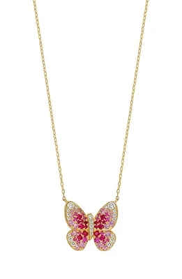 Bony Levy El Mar Sapphire, Ruby & Diamond Butterfly Pendant Necklace in Yellow Gold/Diamond at Nordstrom, Size 18