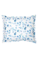 SFERRA Procida Floral Cotton Sham in Cobalt at Nordstrom