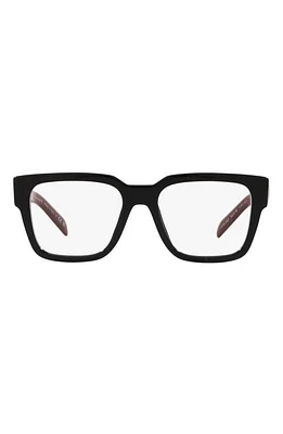 Prada 52mm Square Optical Glasses in Black Red Marble at Nordstrom