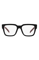 Prada 52mm Square Optical Glasses in Black Red Marble at Nordstrom