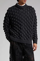 Simone Rocha Oversize Bubble Knit Alpaca Blend Sweater in Charcoal at Nordstrom, Size X-Large