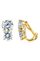 Crislu Cubic Zirconia Clip-On Earrings in Crystal/Gold at Nordstrom