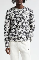 Palm Angels Palms Crewneck Sweater Black Off White at Nordstrom,