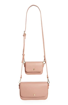 Mali + Lili 2-Piece Vegan Leather Crossbody Bag in Blush at Nordstrom