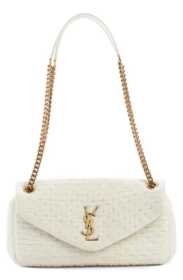 Saint Laurent Small Lou Organza Puffer Shoulder Bag in White Corn/New Chant at Nordstrom