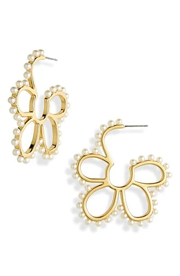 Lele Sadoughi Daisy Imitation Pearl Hoop Earrings at Nordstrom