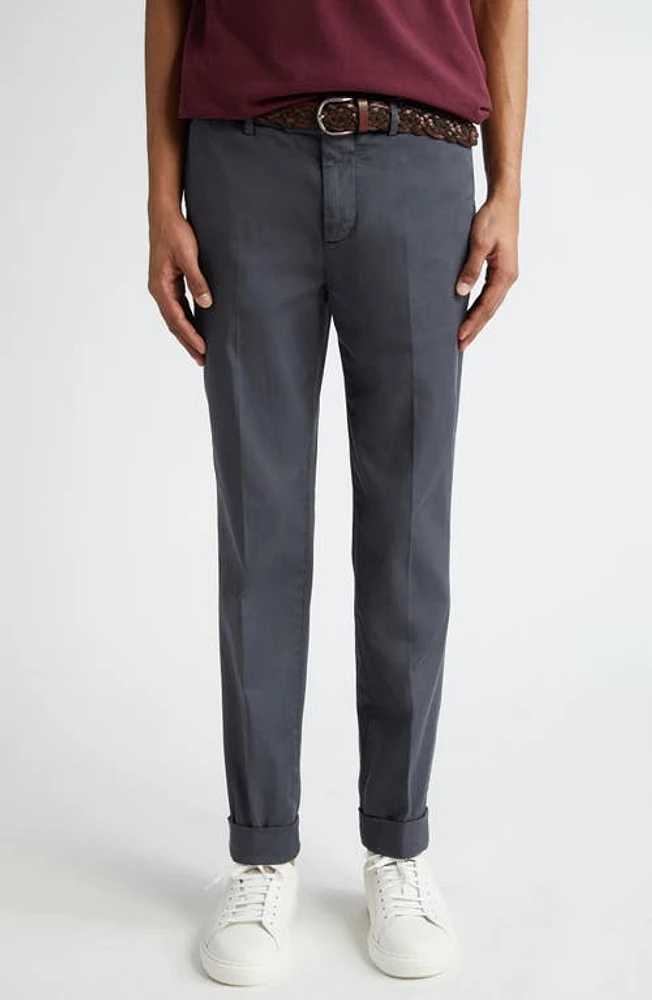 Brunello Cucinelli Italian Fit Garment Dyed Stretch Cotton Pants in C6313 Antracite at Nordstrom, Size 38 Us