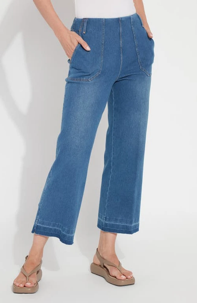 Lyssé Athena Wide Leg Crop Jeans Gradient Midwash at Nordstrom,