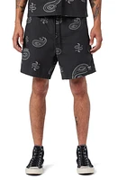 Hudson Jeans Racer Stretch Ripstop Drawstring Shorts Black Bandana at Nordstrom,