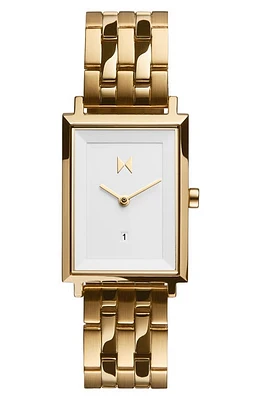 MVMT Signature Square Bracelet Watch, 24mm in Gold/White/Gold at Nordstrom