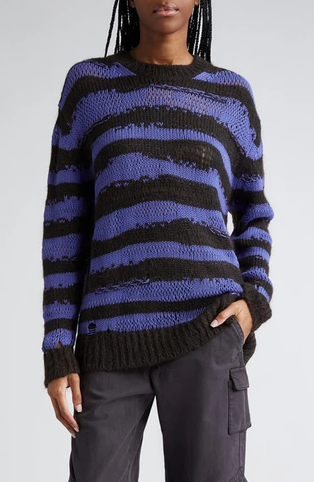 Nordstrom Acne Studios Karita Distressed Stripe Open Stitch Cotton  