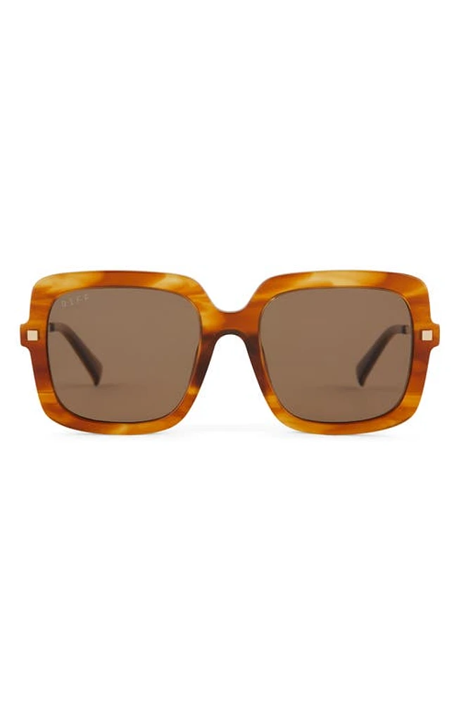 DIFF Sandra 54mm Polarized Square Sunglasses in Brown at Nordstrom