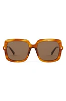 DIFF Sandra 54mm Polarized Square Sunglasses in Brown at Nordstrom