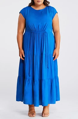 Estelle Lana Tiered Maxi Dress Blue at Nordstrom,