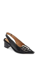 Ganni Double Prong Buckle Slingback Pump Black at Nordstrom,