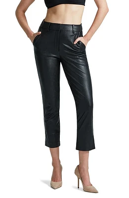 Commando Tapered Faux Leather Crop Pants Black at Nordstrom,