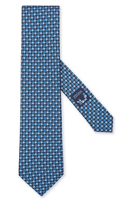 ZEGNA TIES Quadri Colorati Suitcase Silk Tie in Navy at Nordstrom