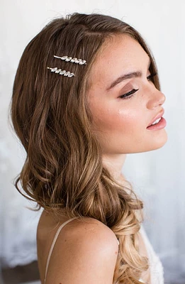 Brides & Hairpins Payton Set of 2 Crystal Hair Clips in Silver at Nordstrom