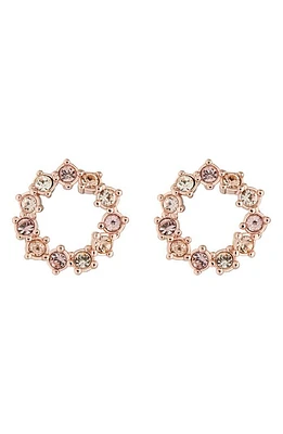 Ted Baker London Cresina Crystal Hoop Stud Earrings in Rose Gold Pink Crystal at Nordstrom