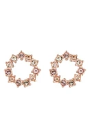 Ted Baker London Cresina Crystal Hoop Stud Earrings in Rose Gold Pink Crystal at Nordstrom