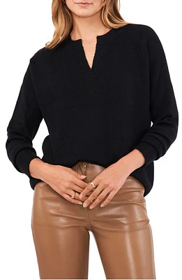 Vince Camuto Drop Shoulder V-Neck Sweater in Rich Black at Nordstrom, Size Xx-Large