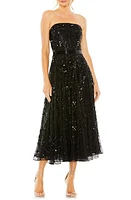 Mac Duggal Sequin Beaded Strapless Fit & Flare Cocktail Dress Black at Nordstrom,