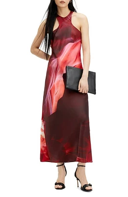 AllSaints Betina Arches Racerback Satin Maxi Dress Canyon Purple at Nordstrom, Us