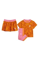 adidas T-Shirt, Skirt & Leggings Set Bright Orange/Pink Fusion at Nordstrom,